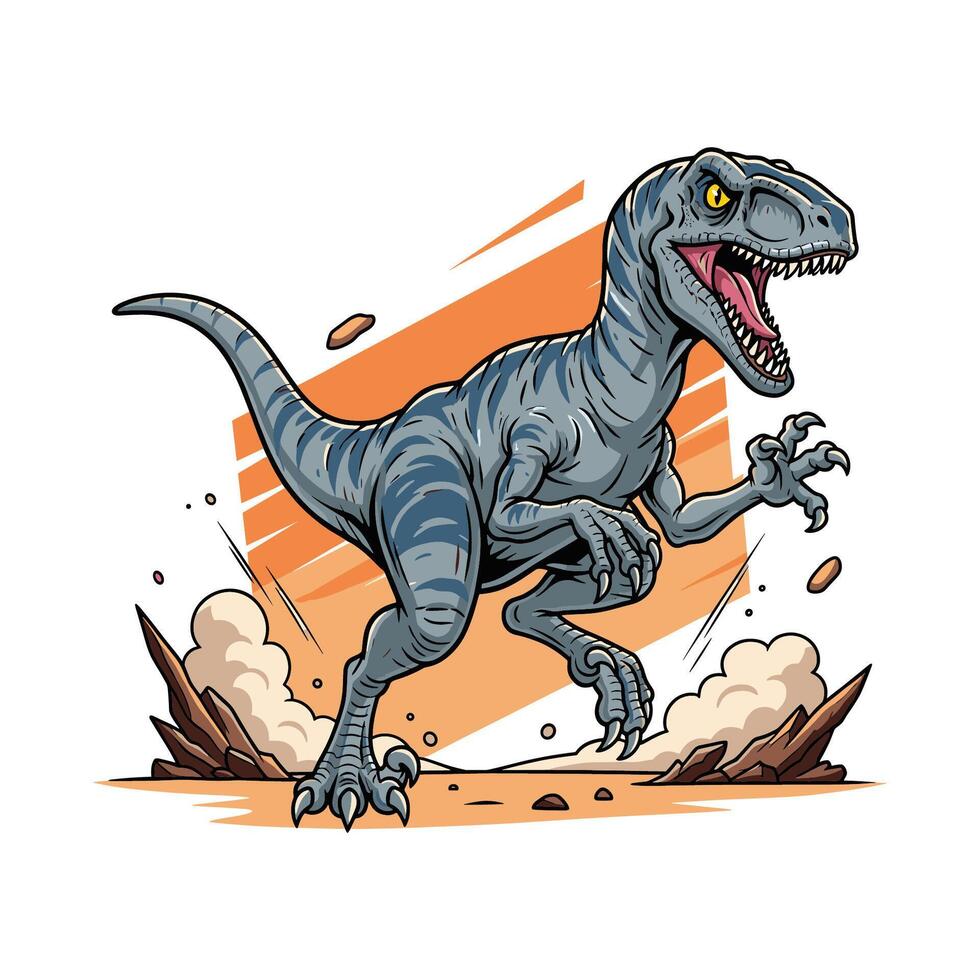 Velociraptor The Agile Hunter Illustration vector