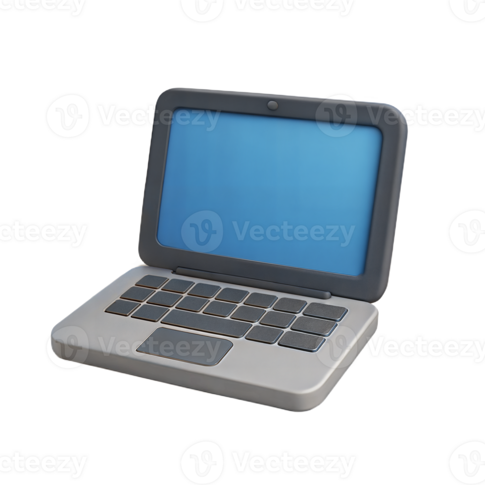A laptop computer with a blue screen on it png