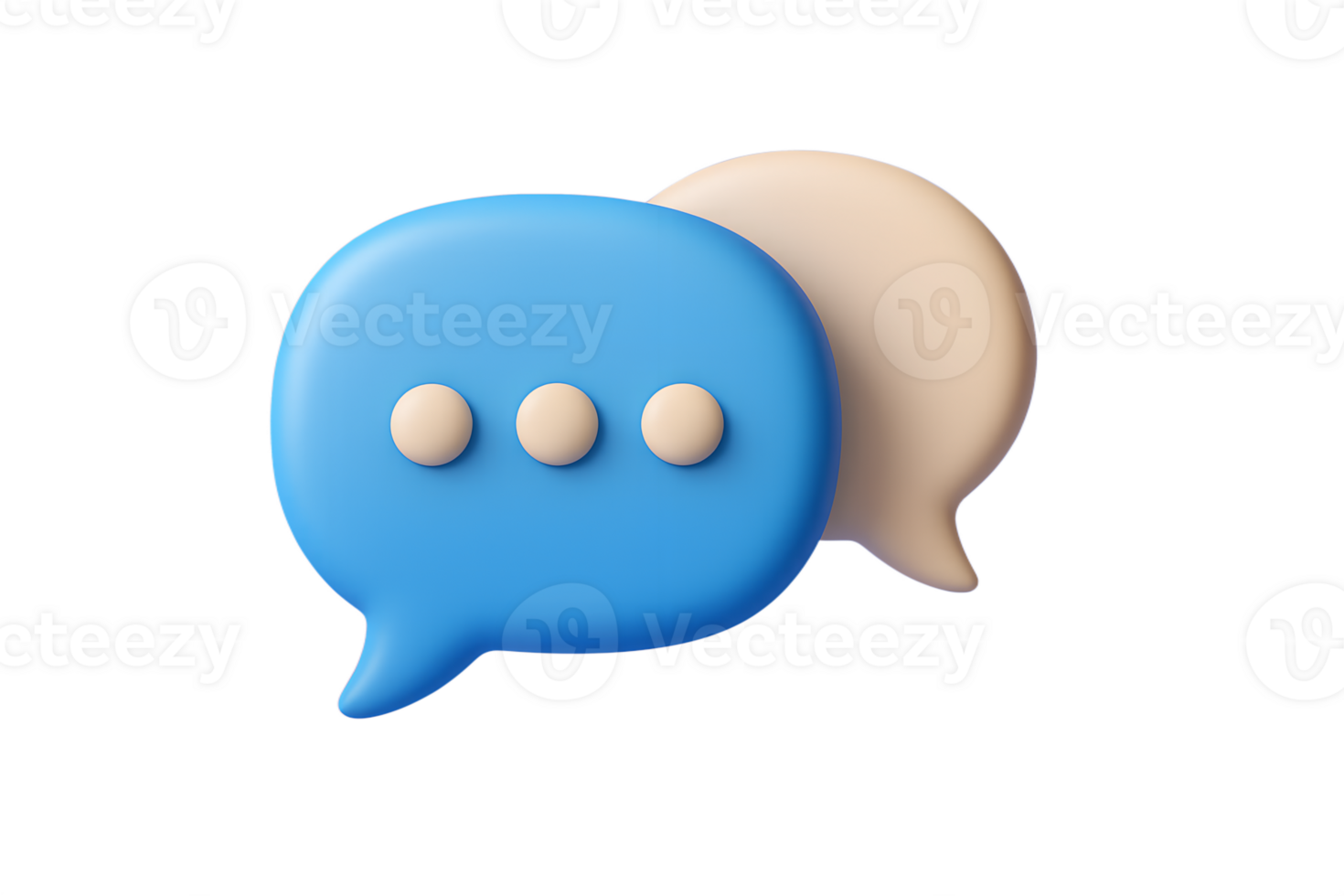 A blue and tan speech bubble with two speech bubbles png