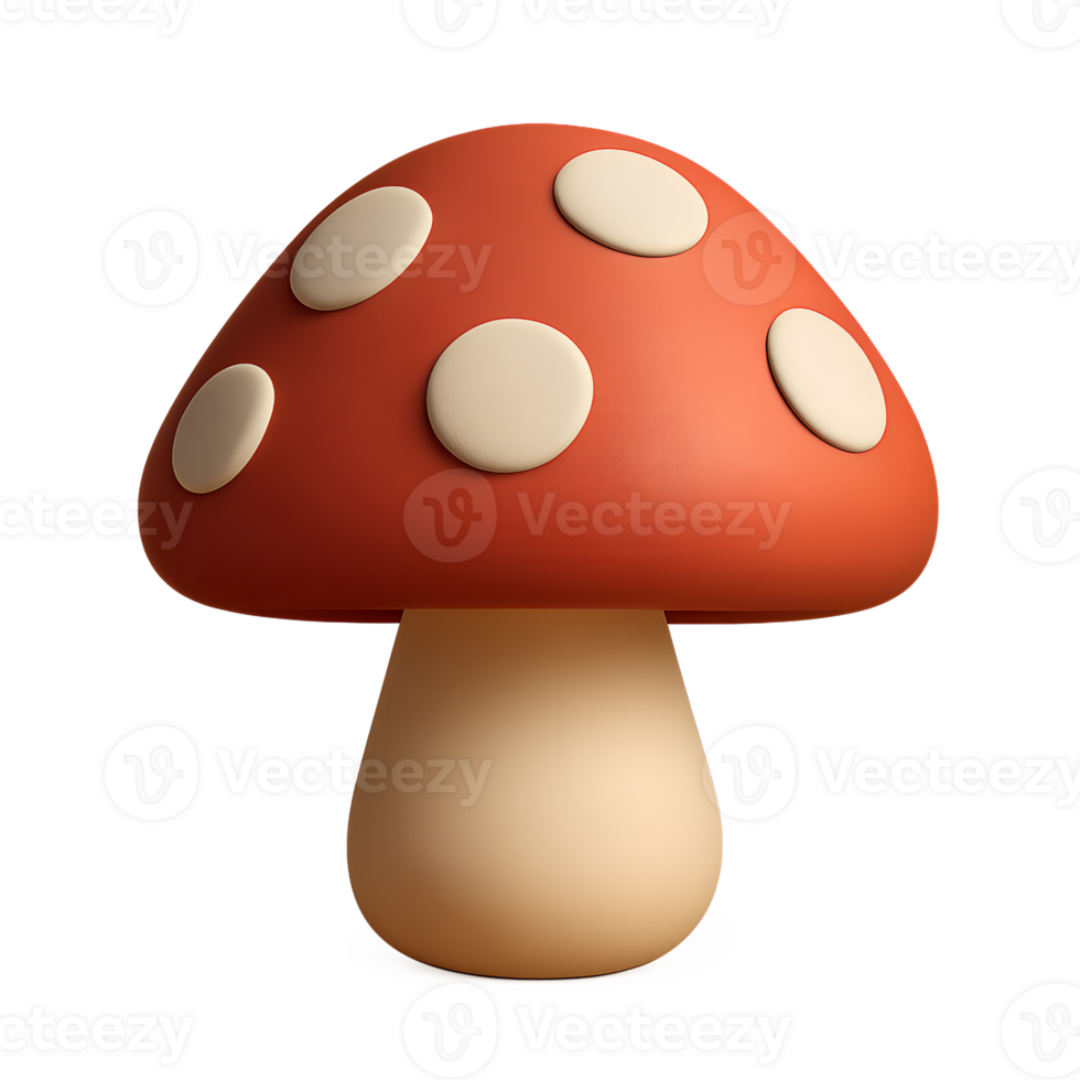 A red mushroom with white polka dots png