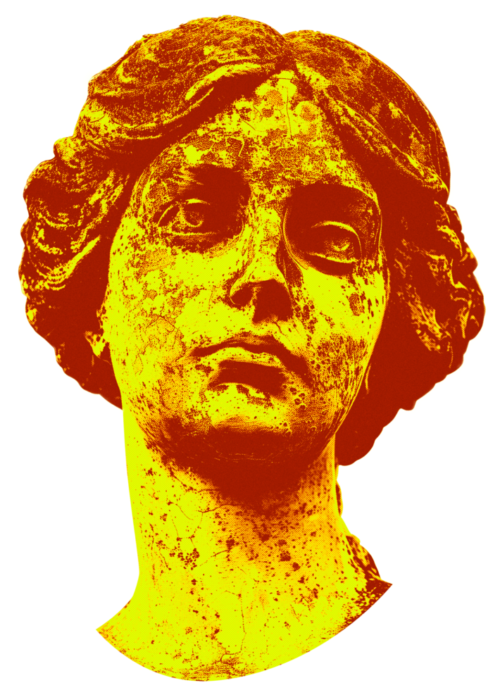 halftone statue of a woman cut out sticker image png