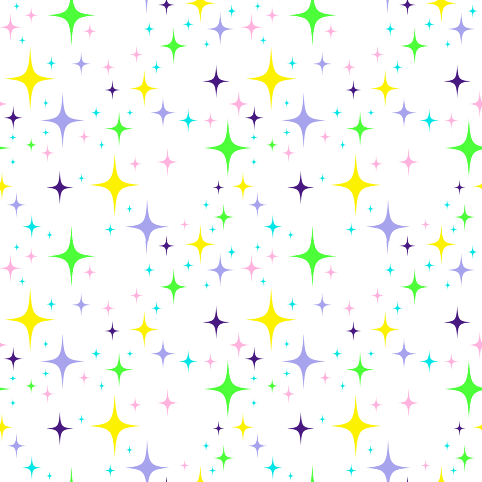 Colorful stars seamless pattern png