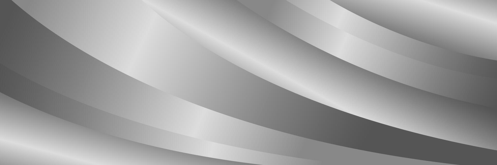 Abstract silver metallic background with smooth curves. Elegant luxury banner design for websites, headers, sale templates, business ads, awards, events, and more vector