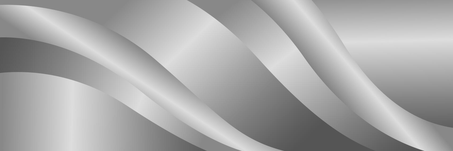 Abstract silver metallic banner background vector