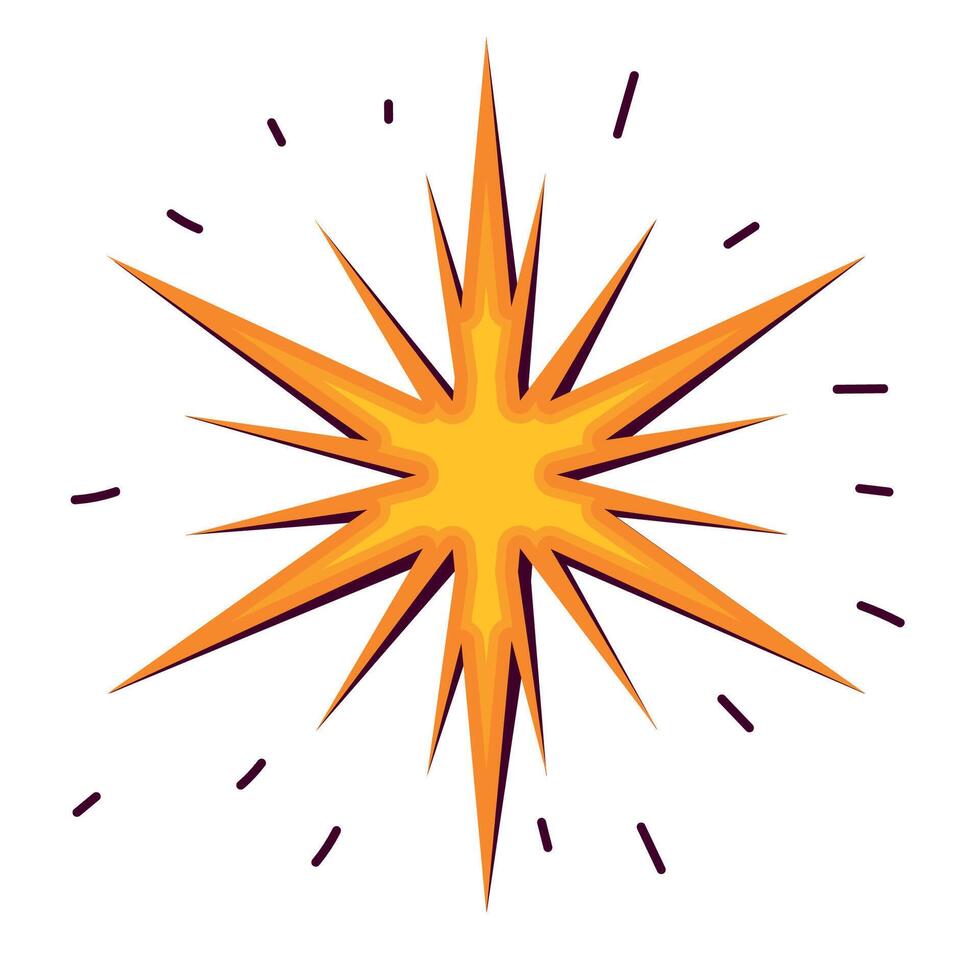 Star Symbol in Hand Drawn Style with Subtle Line Decorations. Golden Christmas star shape isolated on white background. Cute childish icon perfect for cards, banners, Holiday events, posters vector