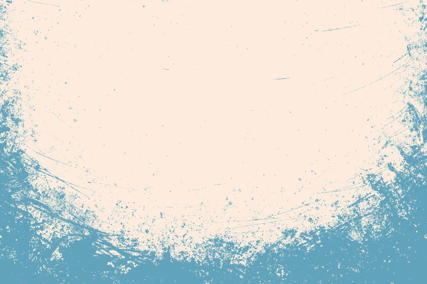 Grunge urban blue background. Distress weathered rough overlay texture with scratch lines. Grunge frame design with white paint spots. vector