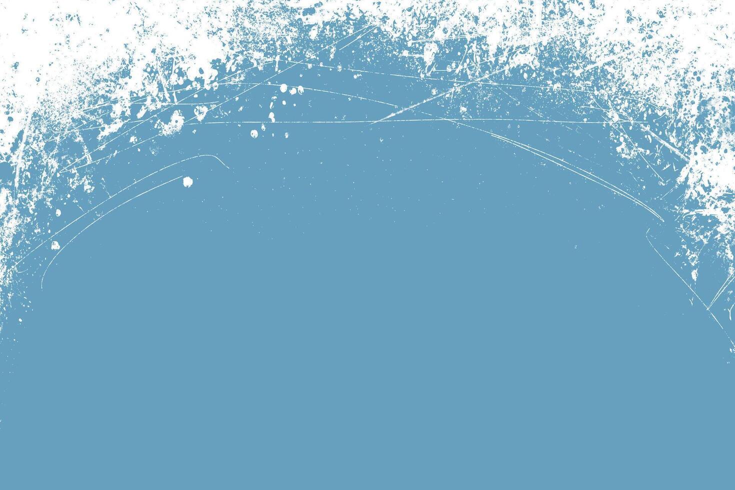 Grunge winter blue background. Distress weathered rough overlay texture with scratch lines. Grunge frame design with white paint spots. Winter texture vector