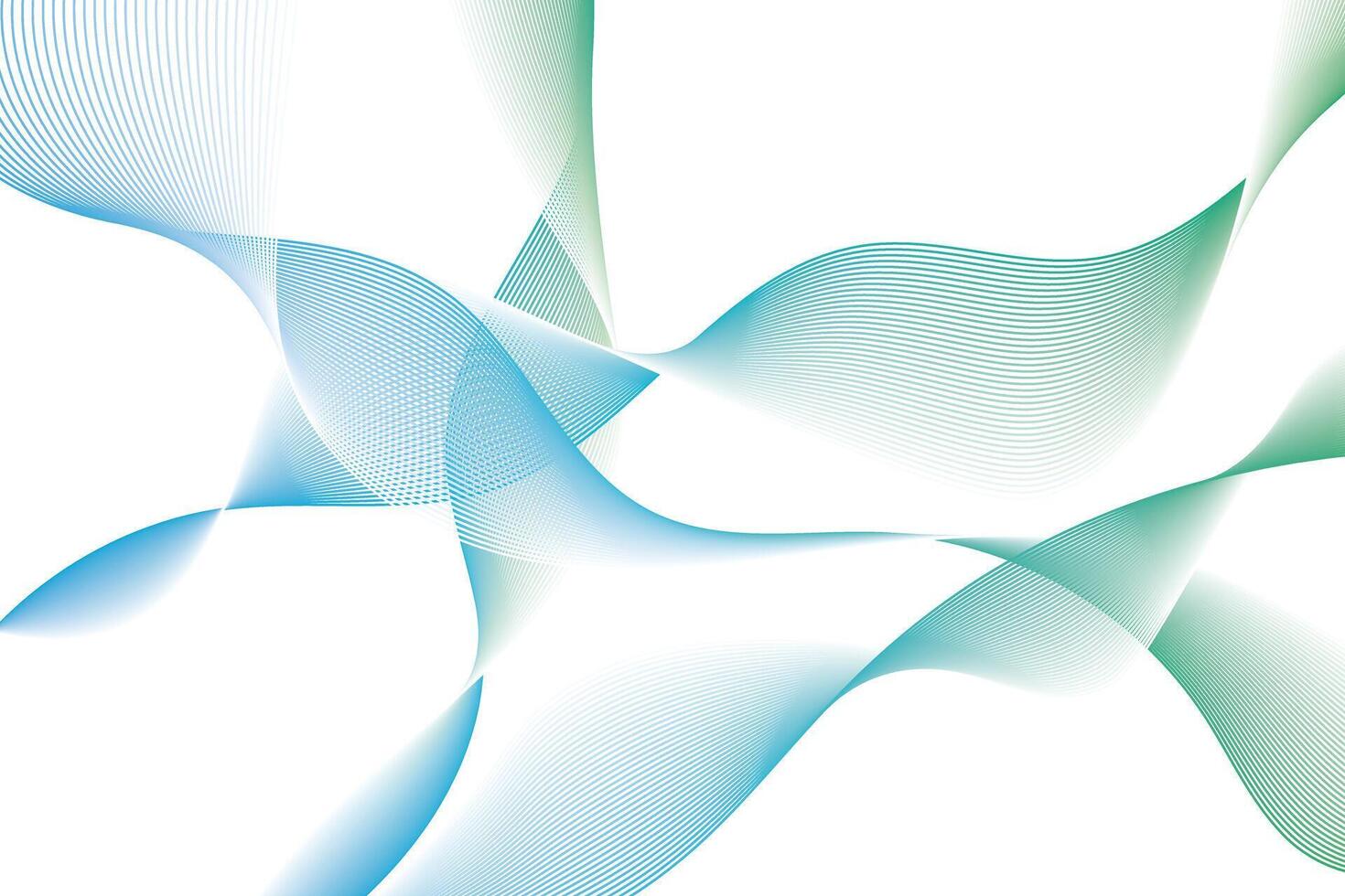 Ethereal Teal Green Flowing Lines Abstract Mesh Wave on White vector