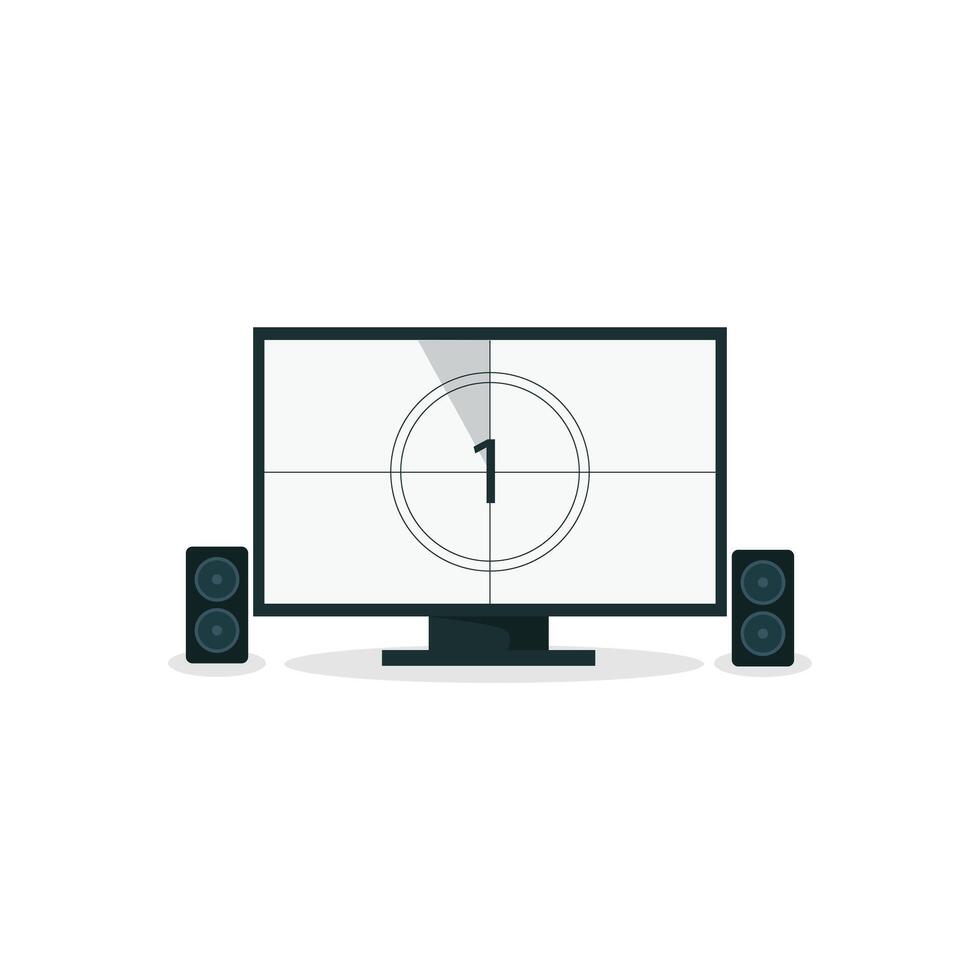 Flat design of a tv screen with a counting on it vector