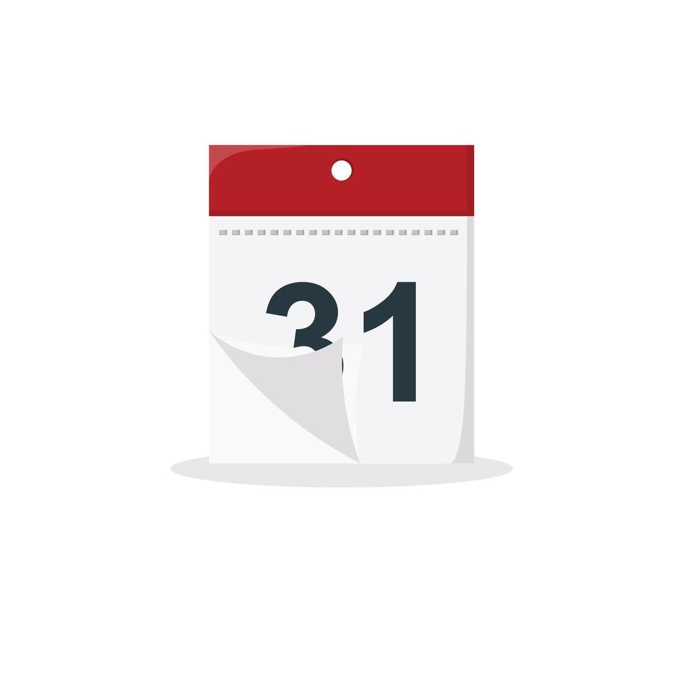 Calendar icon with the date 31st of may vector