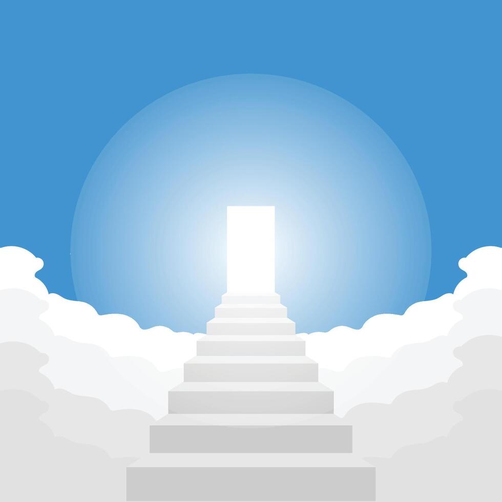 A stairway leading to an open door in the sky vector