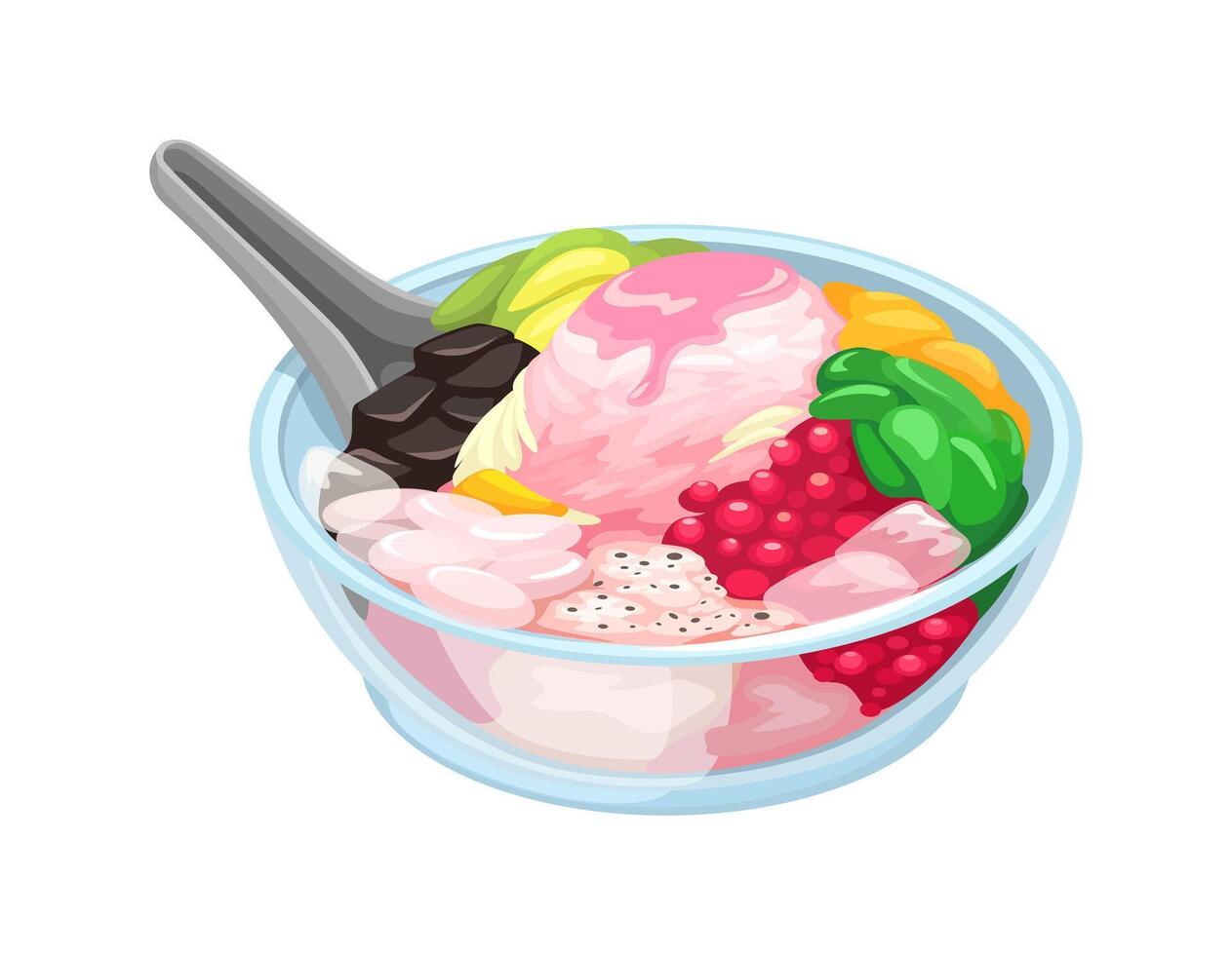 Colorful ice cream in a bowl vector