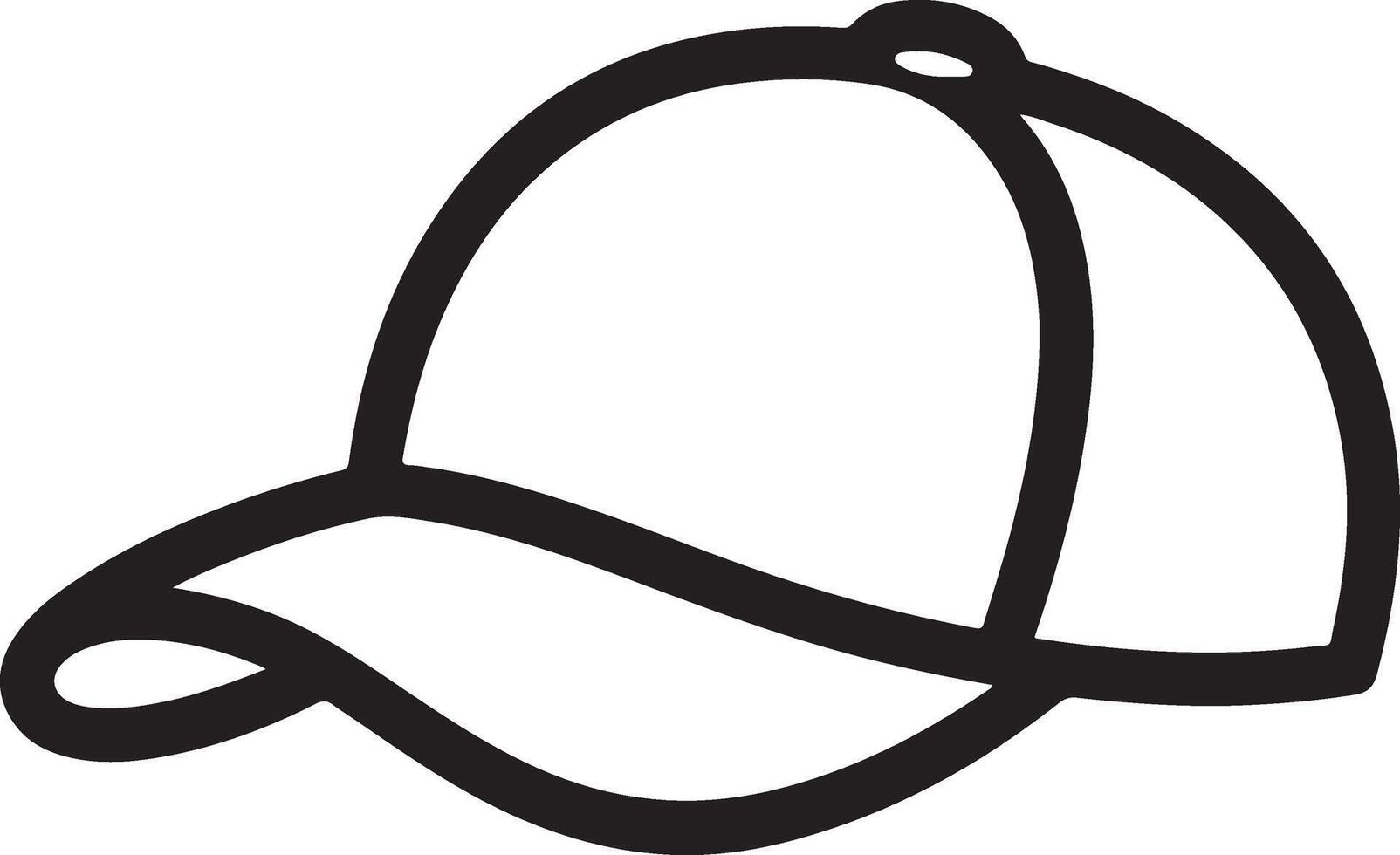 Black and white baseball cap illustration on white background vector