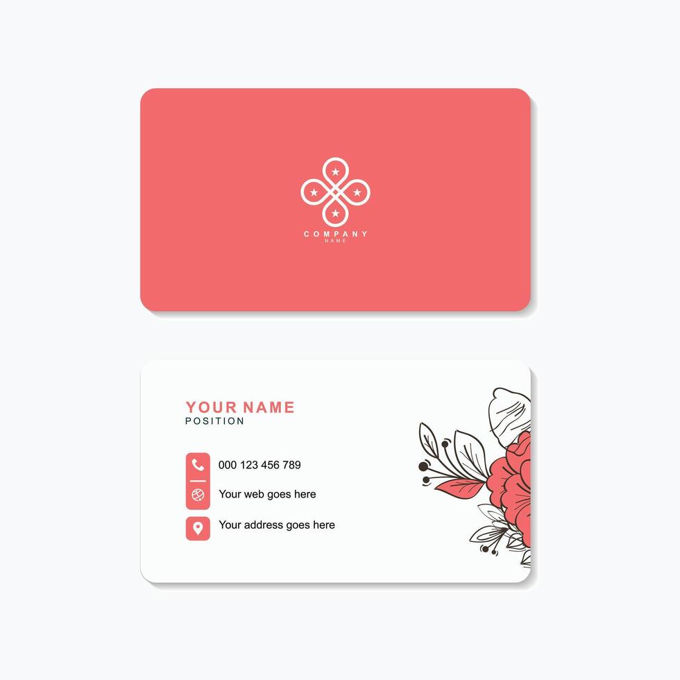 Elegant floral business card design for modern company branding, perfect for creative professionals, entrepreneurs vector