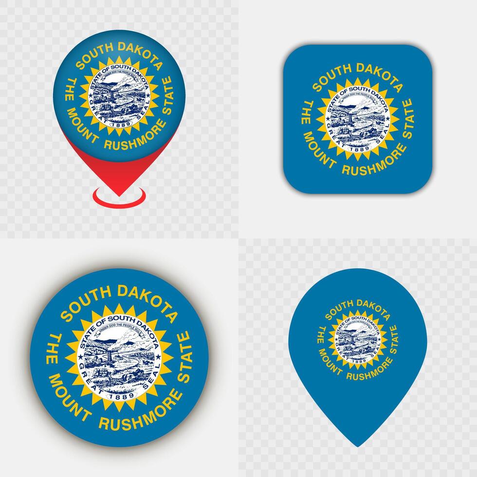 South Dakota logos featuring Mount Rushmore vector