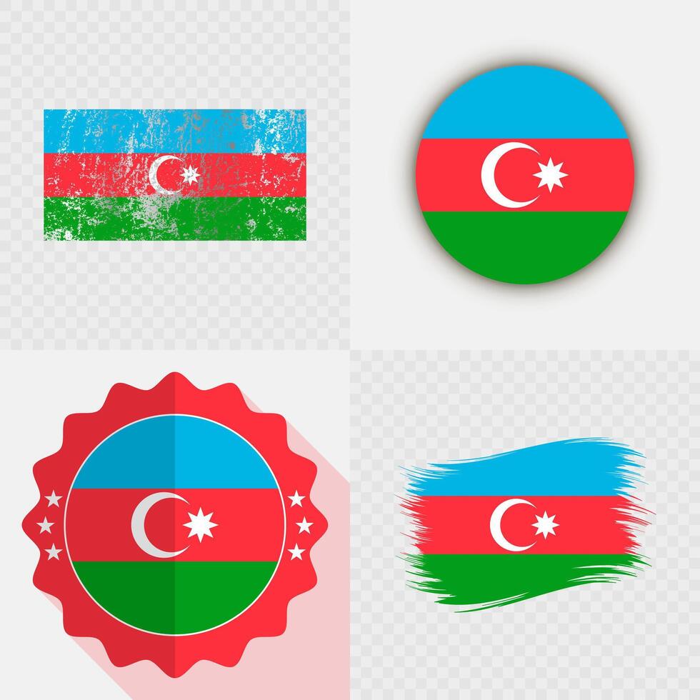 Various designs of Azerbaijan flag vector