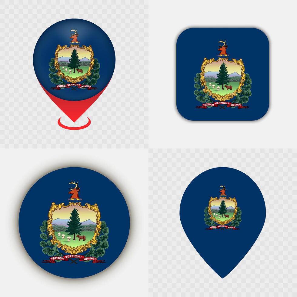Vermont state flag icons collection vector