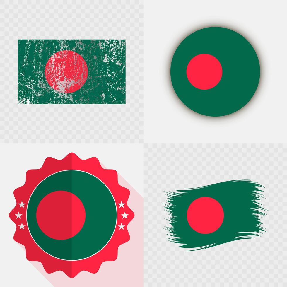 Bangladesh flag designs in various styles vector