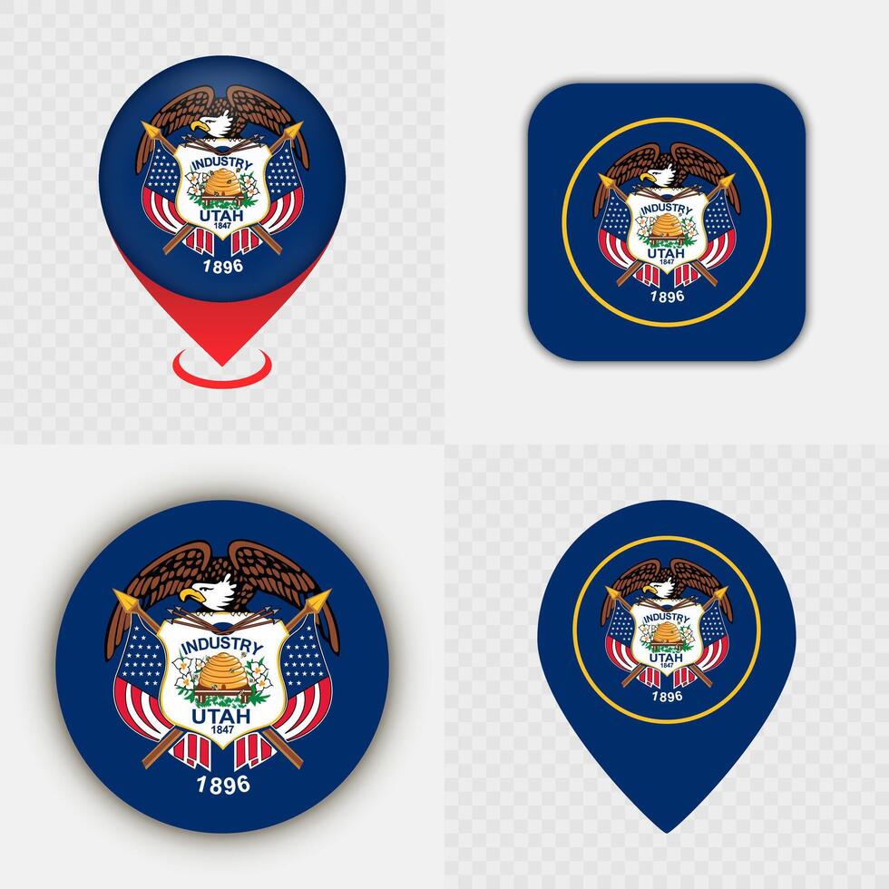 Utah state flag design variations vector