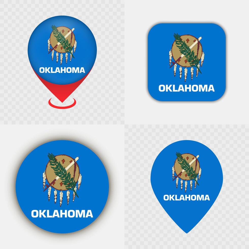 Oklahoma state icons and symbols vector