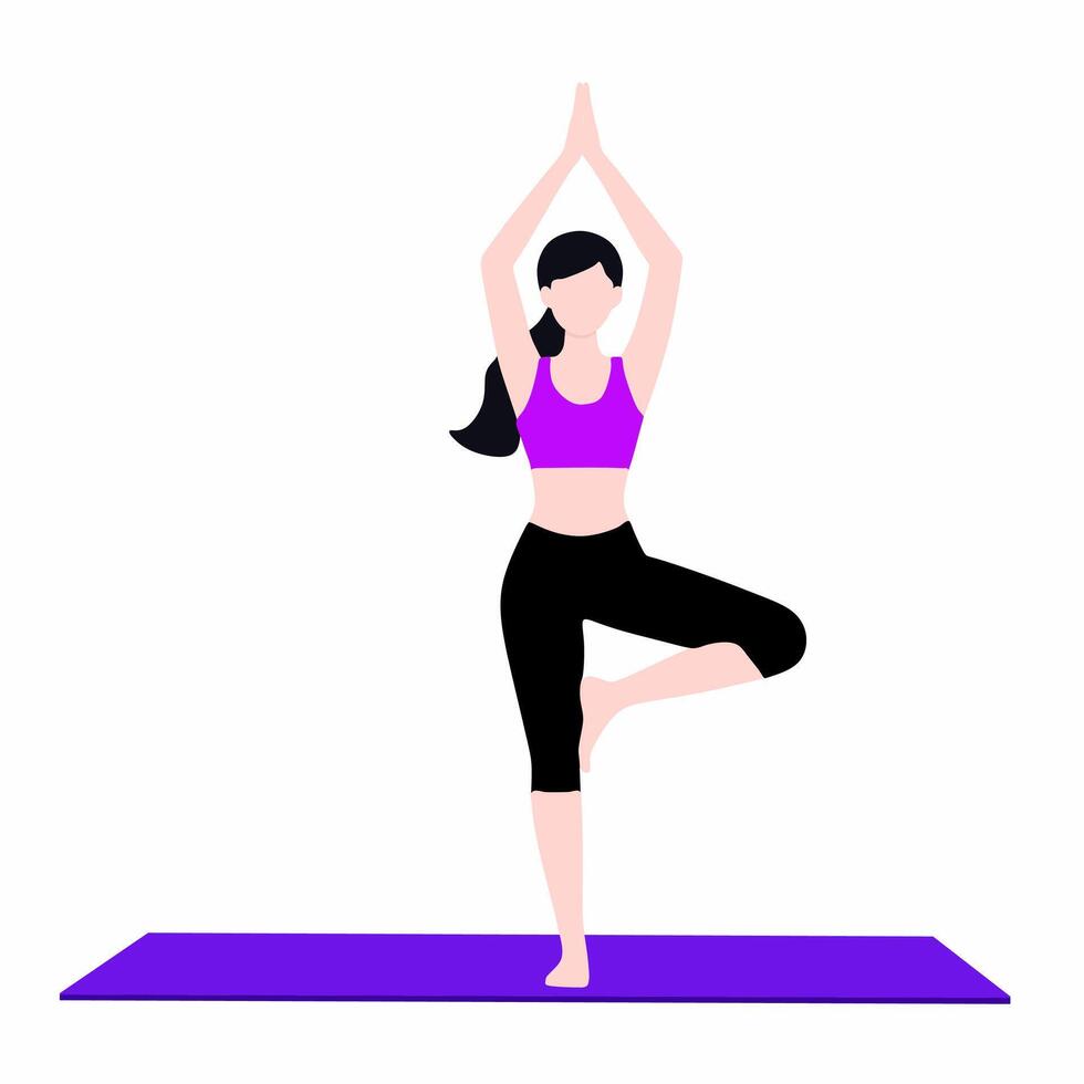 Illustrated Female Yoga Poses vector