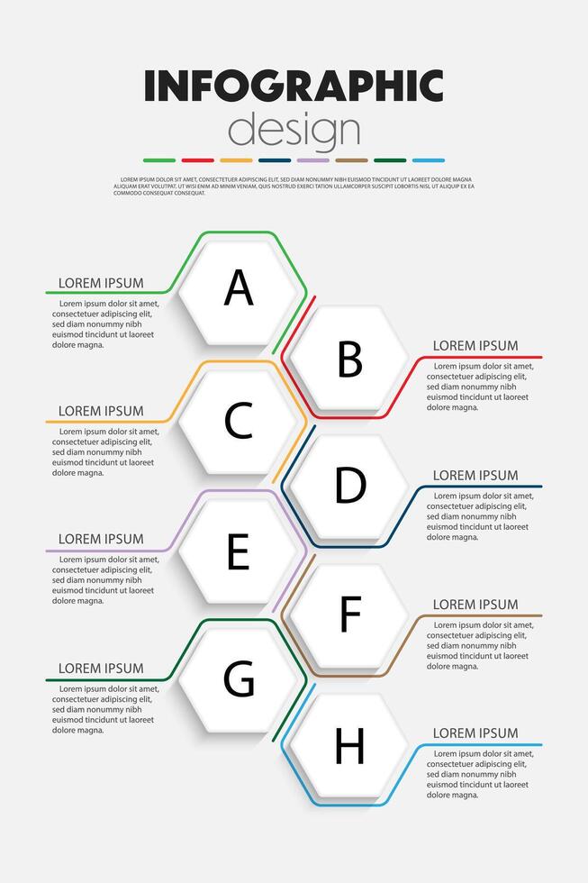 Timeline presentation infographic template concept business icon 8 option vector