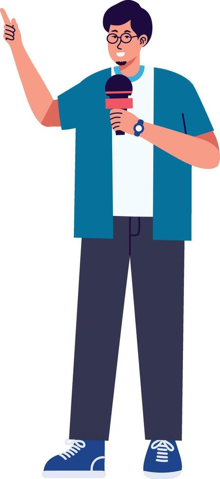 Professional Journalist Character. vector