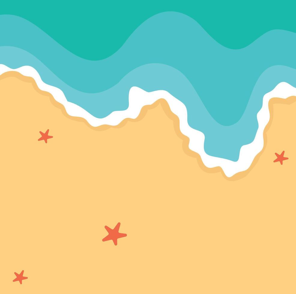 Summer Beach Background in Cartoon Design vector