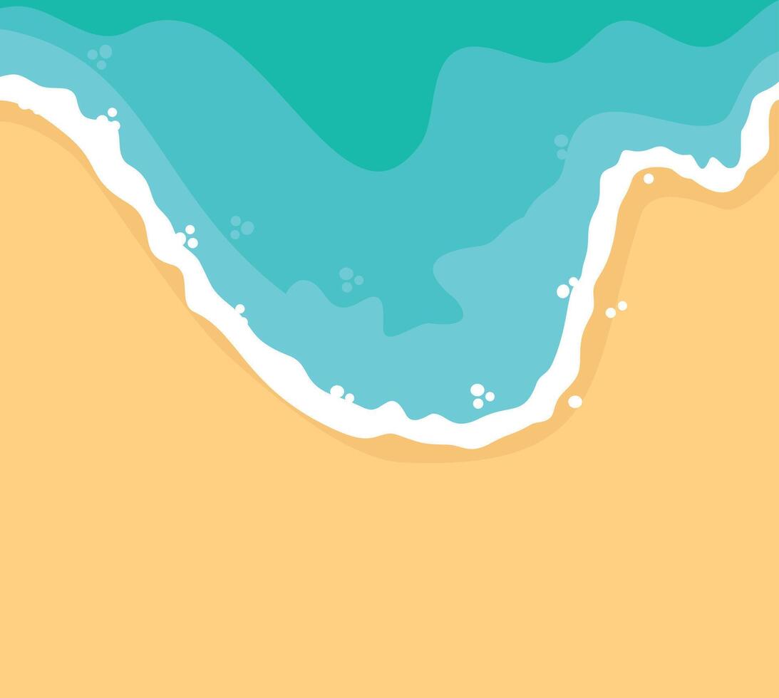 Summer Beach Background with Cartoon Concept. Isolated on White Background. vector