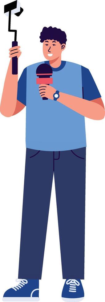 Professional Journalist Character vector