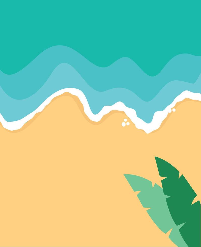 Summer Beach Background with Cartoon Style vector
