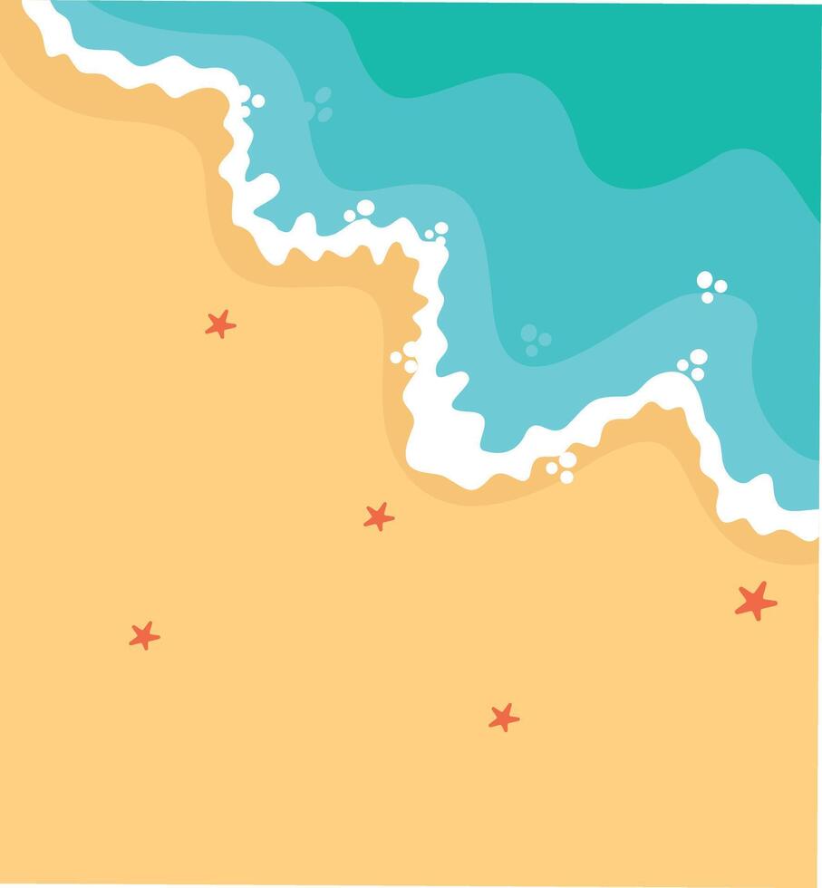 Summer Beach Background with Cartoon Concept vector
