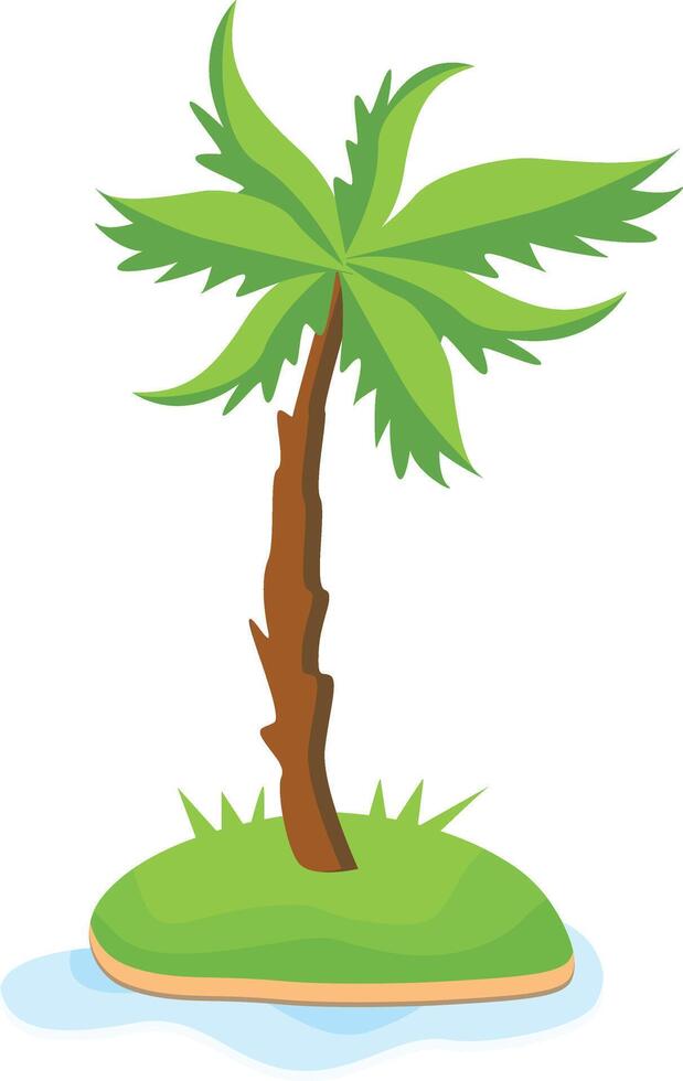 Tropical Palm Tree with Flat Cartoon Design vector