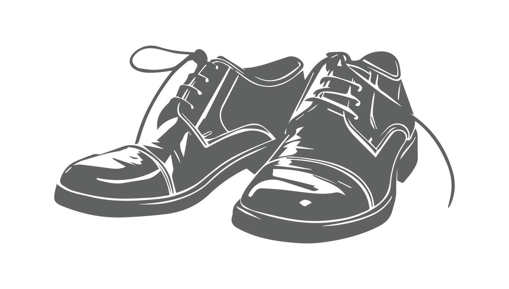 a pair of black shoes with laces on the top vector