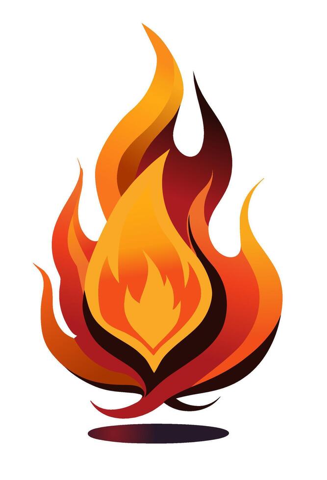 Fire flames with smooth gradient transitions between yellow, orange, red, crimson. Dynamic energy and movement, makes it ideal for themes related to heat, danger, energy, passion, or symbolic visuals. vector