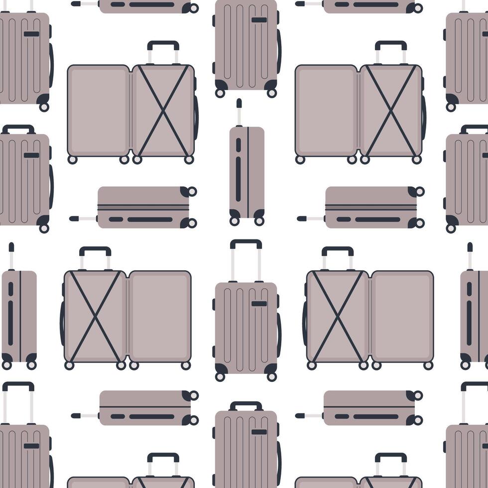 Pattern of suitcases and luggage vector