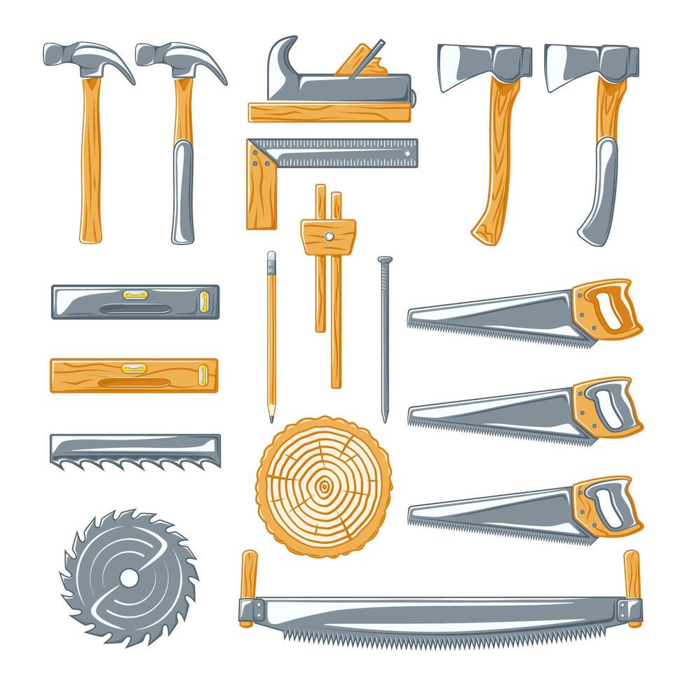 Collection of essential hand tools vector
