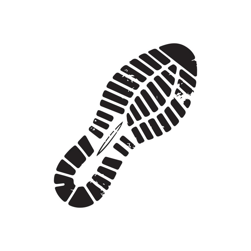 Black Shoe Print Silhouette on White Background Concept for Tracking and Footwear Industry Footprint Pattern vector