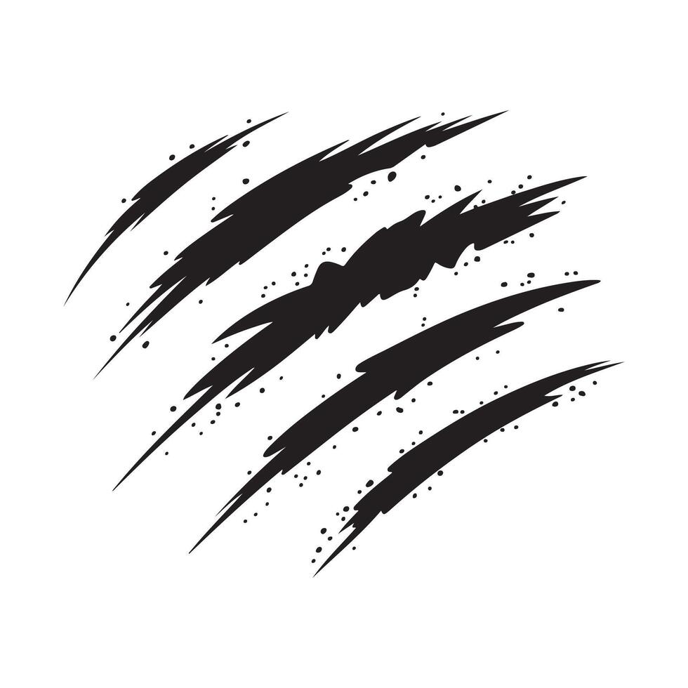 Abstract Claw Marks Scratch Design Illustration with Grunge Texture Black and White Concept for Graphic Design vector