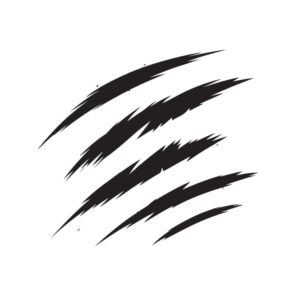 Abstract Black Claw Marks on White Background Design Illustration Perfect for Web or Print Projects with a Modern and Edgy Style vector