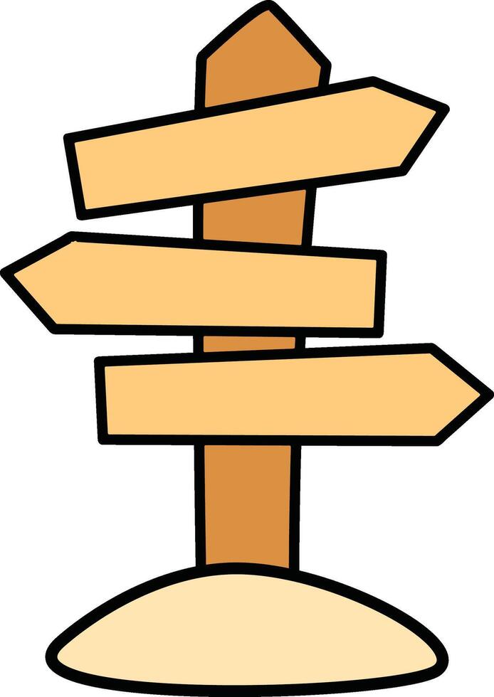 Wooden direction sign on sand vector