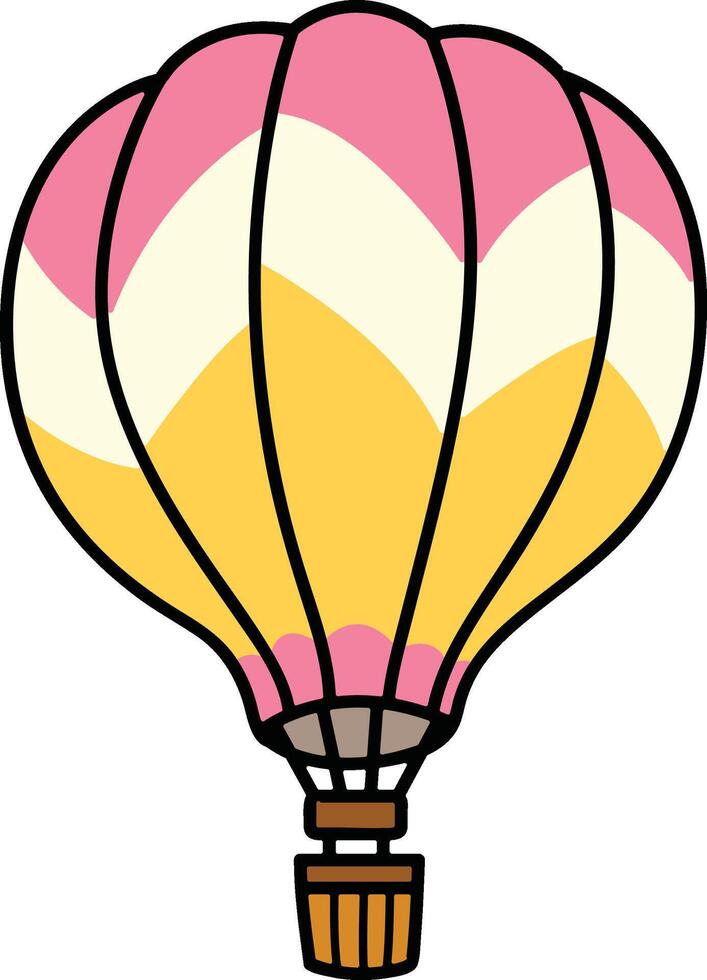Colorful hot air balloon in flight vector