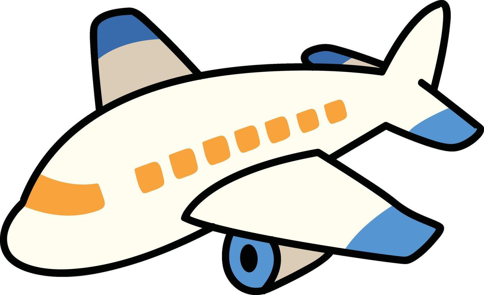 White airplane with blue wing tips vector