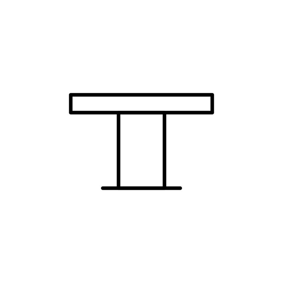 Table Symbol for Adverts. Suitable for books, stores, shops. Editable stroke in minimalistic outline style. Symbol for design vector