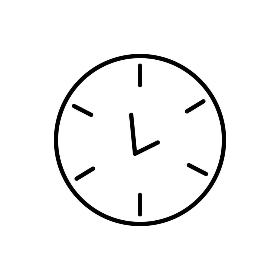 Clock Simple Outline Symbol for Web Sites. Suitable for books, stores, shops. Editable stroke in minimalistic outline style. Symbol for design vector