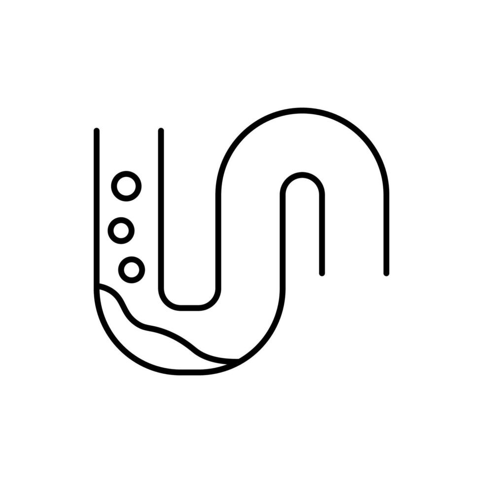 Broken Pipe and Water Leak Minimalistic Thin Icon for Web and Graphic Design, Apps, Banners, Social Network and Cards vector