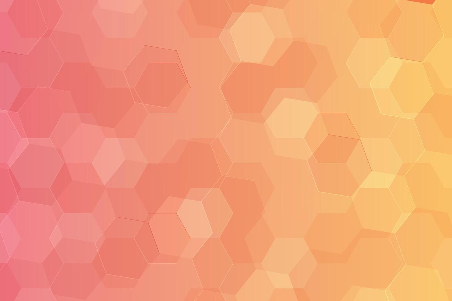 Geometric abstract background with a gradient of orange, pink and yellow hexagons, Modern and stylish design suitable for digital use vector