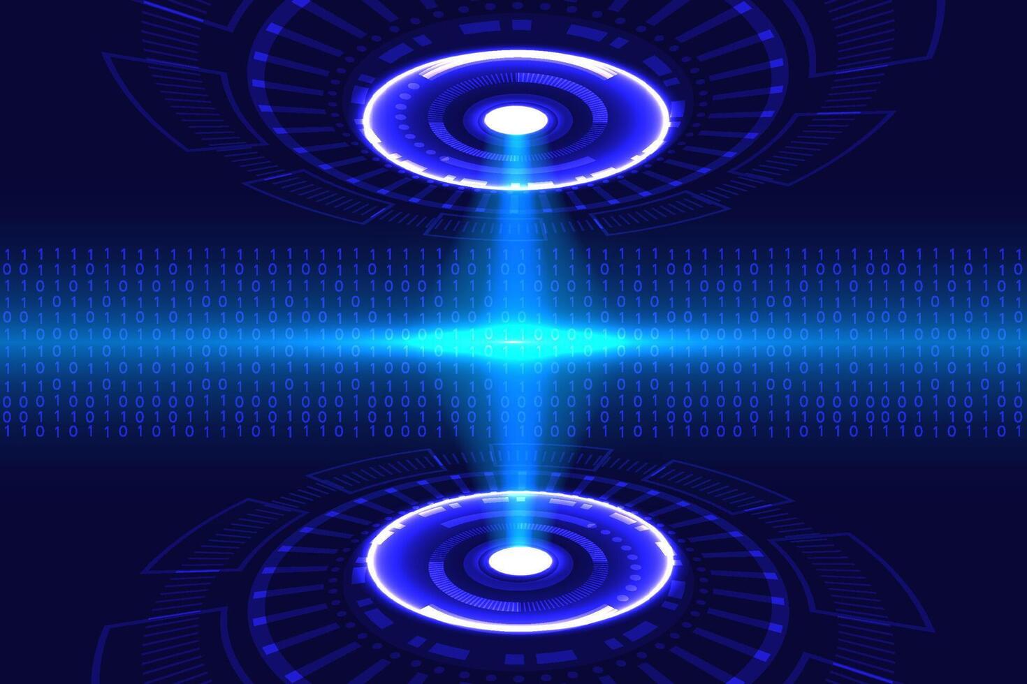 futuristic digital interface and binary code vector