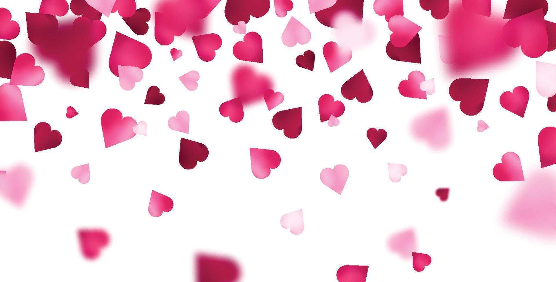 Colorful heart shapes scattered in background vector