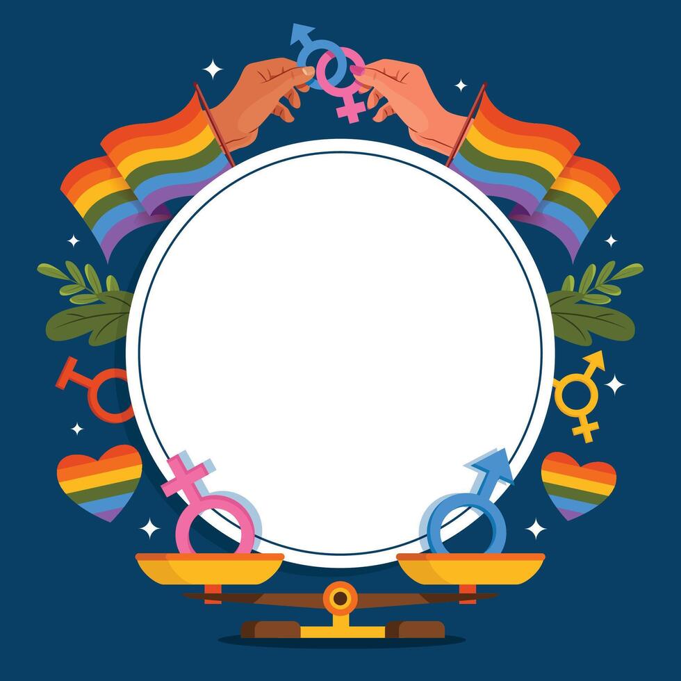 LGBTQ+ celebration banner with symbols vector